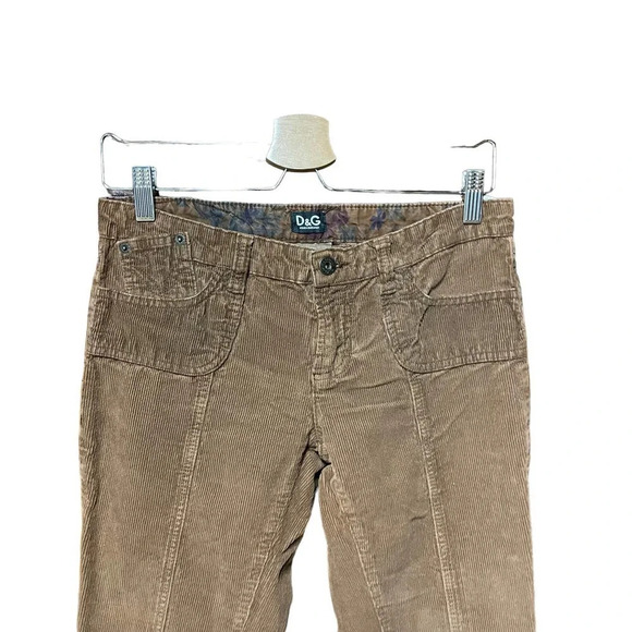 Dolce & Gabbana Lovely Corduroy‎ Brown Straight Y2K Pants Size 40 / 26 - Picture 2 of 11